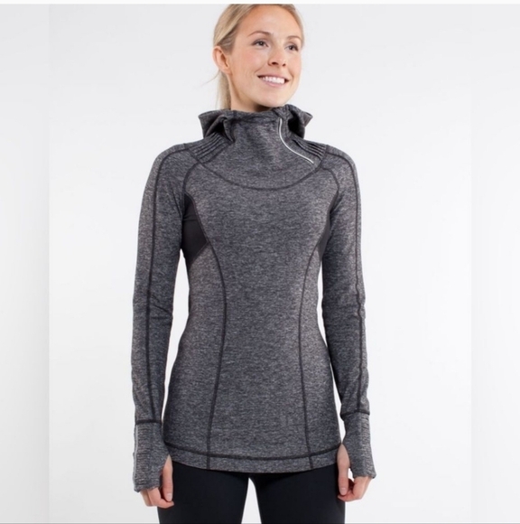 Lululemon Run: Back On Track Black & Gray Hoodie Pullover 4 - Picture 1 of 9